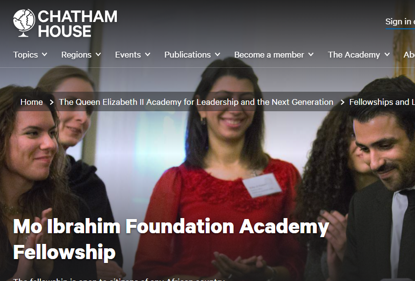 2025 Chatham House Mo Ibrahim Fellowship in UK, Fully Funded